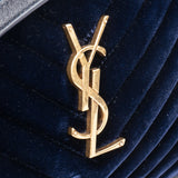 Saint Laurent Blue Satin Lou Crossbody Bag