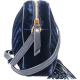 Saint Laurent Blue Satin Lou Crossbody Bag