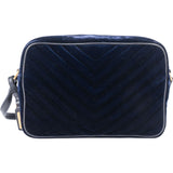 Saint Laurent Blue Satin Lou Crossbody Bag