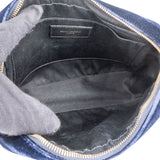 Saint Laurent Blue Satin Lou Crossbody Bag