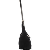 Fendi Black Cotton Baguette Buckle Shoulder Bag