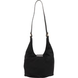 Fendi Black Cotton Baguette Buckle Shoulder Bag