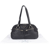 Prada Leather Twin Pocket Triangle Shoulder Bag