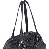 Prada Leather Twin Pocket Triangle Shoulder Bag