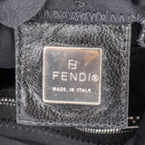 Fendi Black Cotton Baguette Buckle Shoulder Bag