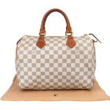Louis Vuitton Damier Azur Monogram Speedy 30 Handbag