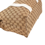 Gucci Monogram GG Canvas Leather Bamboo Woven Handle Shoulder Bag