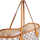 Louis Vuitton Damier Azur Monogram Neverfull MM Shopper Handbag