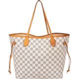 Louis Vuitton Damier Azur Monogram Neverfull MM Shopper Handbag