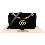 Gucci Black Satin Marmont Crossbody Bag