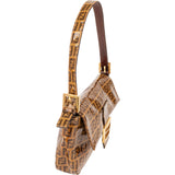 Fendi FF Patent Monogram Baguette Handbag