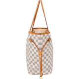 Louis Vuitton Damier Azur Monogram Neverfull MM Shopper Handbag