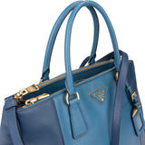 Prada Bicolor Saffiano Leather Galleria Handbag