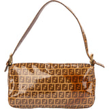 Fendi FF Patent Monogram Baguette Handbag
