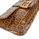 Fendi FF Patent Monogram Baguette Handbag