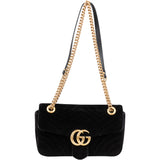 Gucci Black Satin Marmont Crossbody Bag
