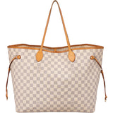 Louis Vuitton Damier Azur Monogram Neverfull GM Shopper Handbag
