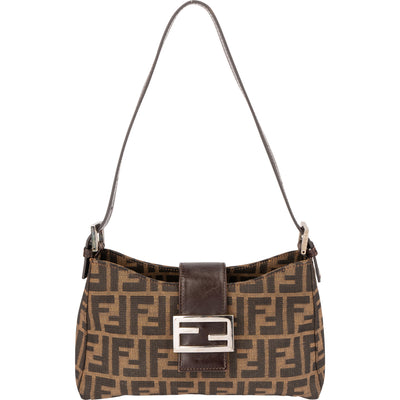 Fendi FF Monogram Baguette Buckle Shoulder Bag