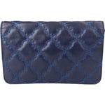 Chanel Bleu Quilted Stitch Lambskin Wallet On Chain Crossbody Bag - vintageandkickz