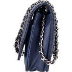 Chanel Bleu Quilted Stitch Lambskin Wallet On Chain Crossbody Bag - vintageandkickz