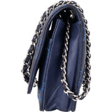 Chanel Bleu Quilted Stitch Lambskin Wallet On Chain Crossbody Bag - vintageandkickz