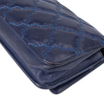 Chanel Bleu Quilted Stitch Lambskin Wallet On Chain Crossbody Bag - vintageandkickz