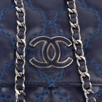 Chanel Bleu Quilted Stitch Lambskin Wallet On Chain Crossbody Bag - vintageandkickz