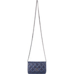 Chanel Bleu Quilted Stitch Lambskin Wallet On Chain Crossbody Bag - vintageandkickz