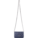 Chanel Bleu Quilted Stitch Lambskin Wallet On Chain Crossbody Bag - vintageandkickz