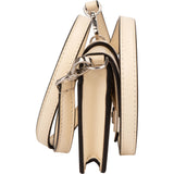 Fendi White Leather Micro FF Baguette Crossbody Bag