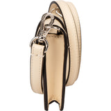 Fendi White Leather Micro FF Baguette Crossbody Bag