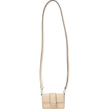 Fendi White Leather Micro FF Baguette Crossbody Bag