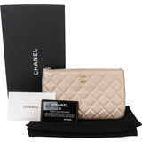 Chanel Golden Quilted Lambskin Clutch
