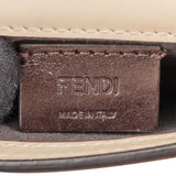 Fendi White Leather Micro FF Baguette Crossbody Bag