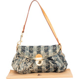 Louis Vuitton Denim Monogram Pleaty Raye Shoulder Bag