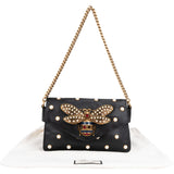 Gucci Black Leather Queen Margaret Bee Shoulder Bag