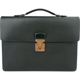 Louis Vuitton Green Taiga Leather Serviette Kourad Business Handbag