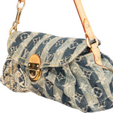 Louis  Vuitton Denim Monogram Pleaty Raye Handbag