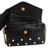 Gucci Black Leather Queen Margaret Bee Shoulder Bag