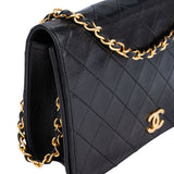 Chanel Quilted Lambskin 24K Gold Single Flap Shoulder Bag