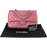 Chanel Quilted Lambskin Palladium Double Flap Crossbody Bag