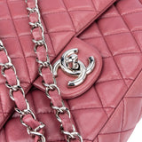 Chanel Quilted Lambskin Palladium Double Flap Crossbody Bag