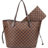 Louis Vuitton Damier Ebene Monogram Neverfull MM Shopper Handbag