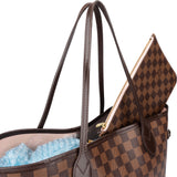 Louis Vuitton Damier Ebene Monogram Neverfull MM Shopper Handbag