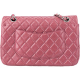 Chanel Quilted Lambskin Palladium Double Flap Crossbody Bag