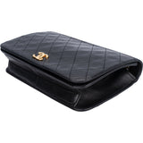 Chanel Quilted Lambskin 24K Gold Single Flap Shoulder Bag
