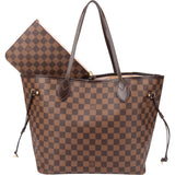 Louis Vuitton Damier Ebene Monogram Neverfull MM Shopper Handbag