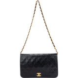 Chanel Quilted Lambskin 24K Gold Single Flap Shoulder Bag