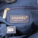 Chanel Bleu Caviar Leather Deauville Bucket Crossbody Bag - vintageandkickz