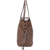 Louis Vuitton Damier Ebene Monogram Neverfull MM Shopper Handbag